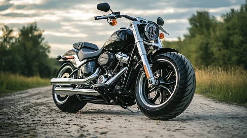 Motorcycle on a path