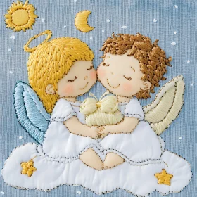Embroidered Angels: A Celestial Embrace