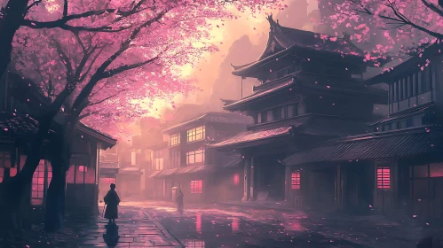 Sakura Street in Old Japan