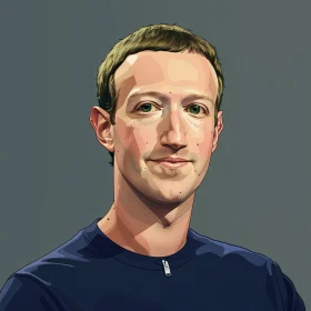 Artistic Depiction of Mark Zuckerberg