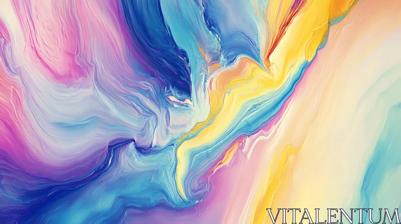 Swirling Pastel Abstract Design AI Image