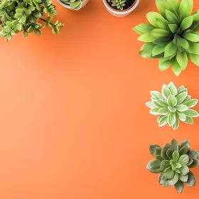 Succulents and Plants on Orange Surface