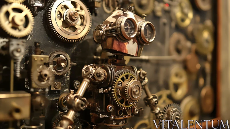 AI ART Mechanical Robot Sculpture with Gears