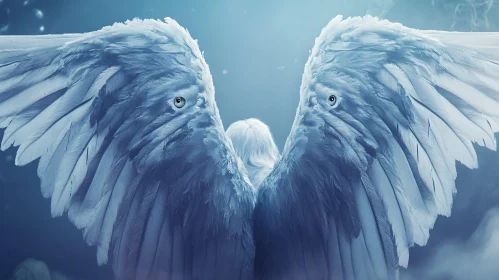 Ethereal Angel Wings in Soft Blue