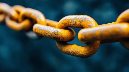 Rusted Yellow Chain Close-Up