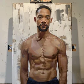 Detailed Portrait of Will Smith in Painting