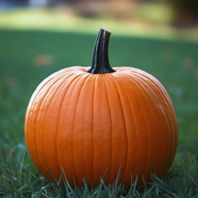 Flawless Pumpkin on Grass