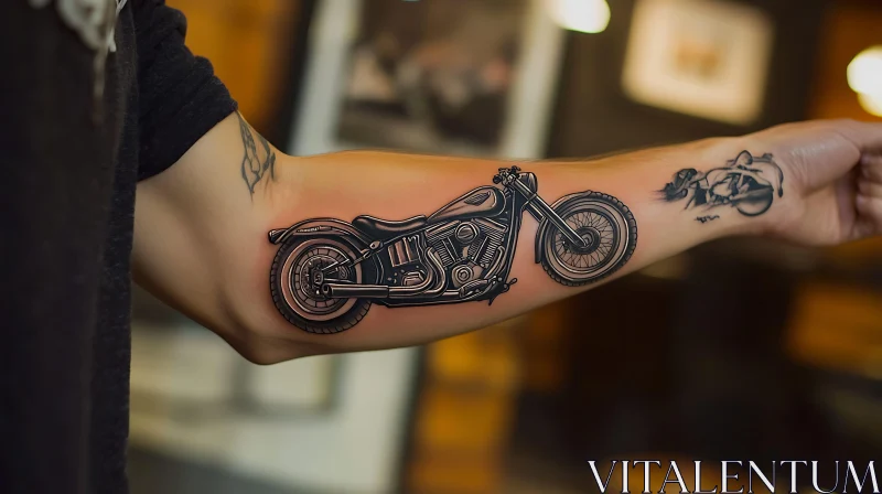 AI ART Monochrome Motorcycle Ink