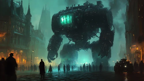 Giant Robot in Teal City