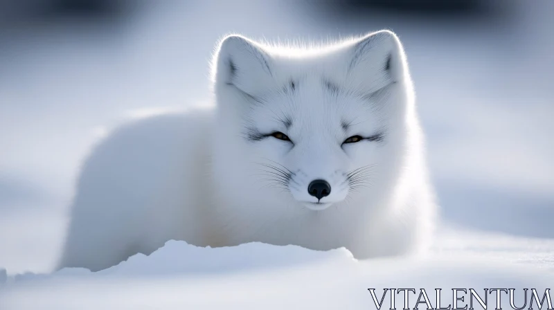 White Fox in Winter Wonderland AI Image