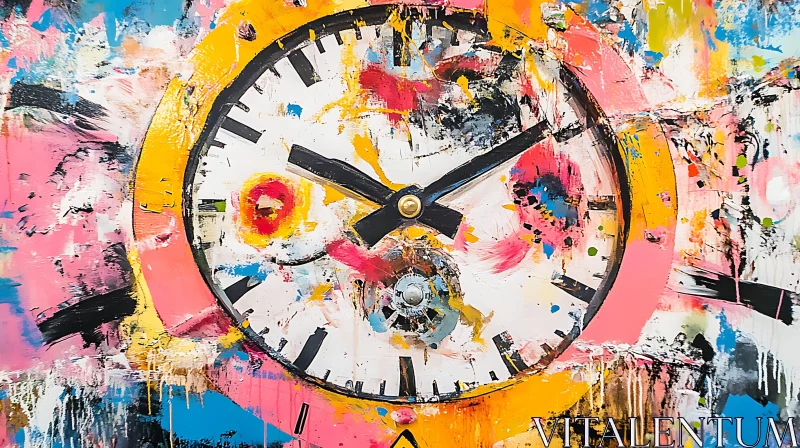 AI ART Colorful Abstract Clock Art