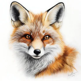 Detailed Fox Portrait with Amber Eyes