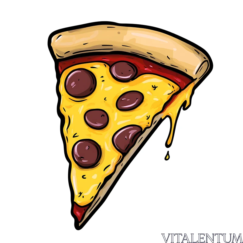 Appetizing Pepperoni Pizza Slice Art AI Image