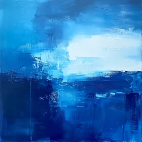 Serene Blue Abstract Painting