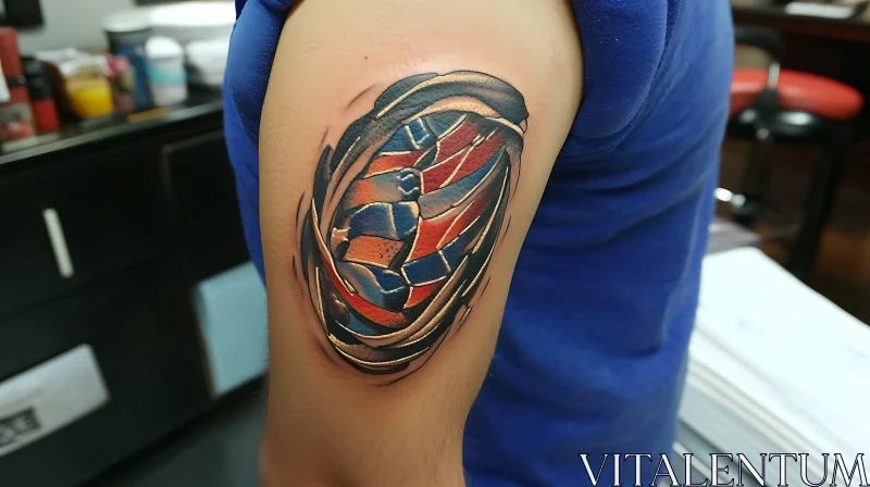 Vivid Abstract Tattoo on Arm AI Image