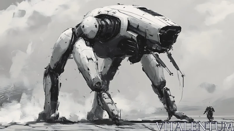 Giant Robot Art, Futuristic Machine Design AI Image