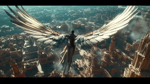 Winged Guardian Over the Metropolis