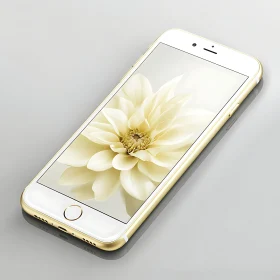 White Flower on Mobile Screen