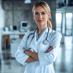 Professional Woman Doctor with Stethoscope