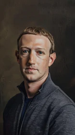 Mark Zuckerberg Dark Background Focused Pose