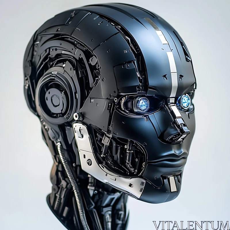 Advanced Cyborg with Intricate Mechanical Design AI Image