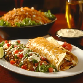 Tasty Mexican Burrito Dish Served Fresh