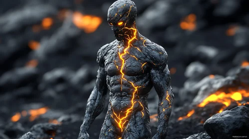 Lava Creature on Volcanic Terrain