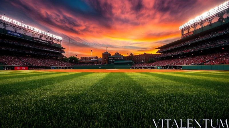 AI ART Baseball Field at Sunset