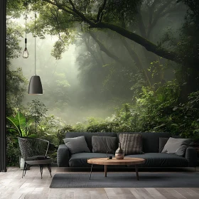 Interior Design with Forest Scenery