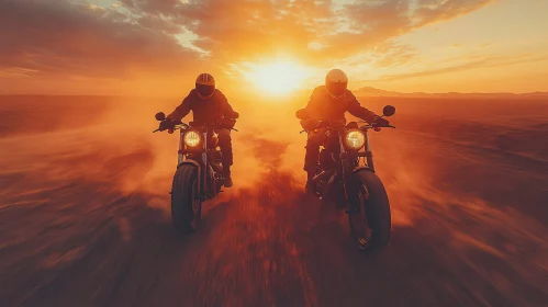 Motorcycles at Sunset