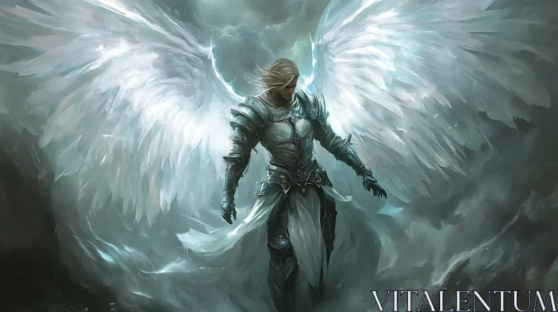 AI ART Winged Warrior Angel Illustration