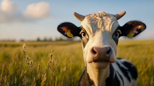 Curious Cow in Meadow