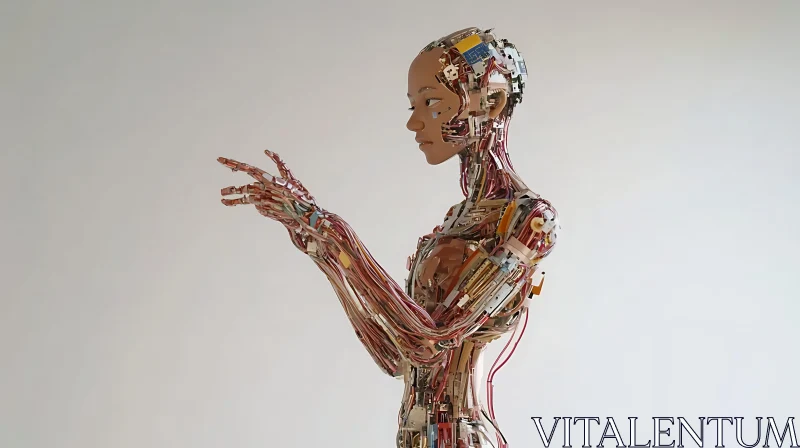 AI ART Detailed Cyborg with Advanced Technology