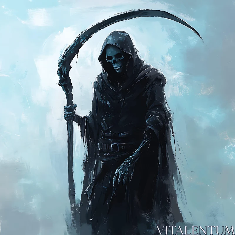 Shrouded Reaper with Scythe AI Image