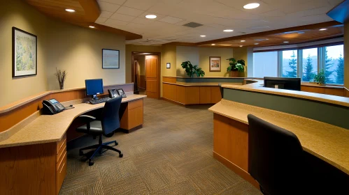 Modern Office Reception Area View