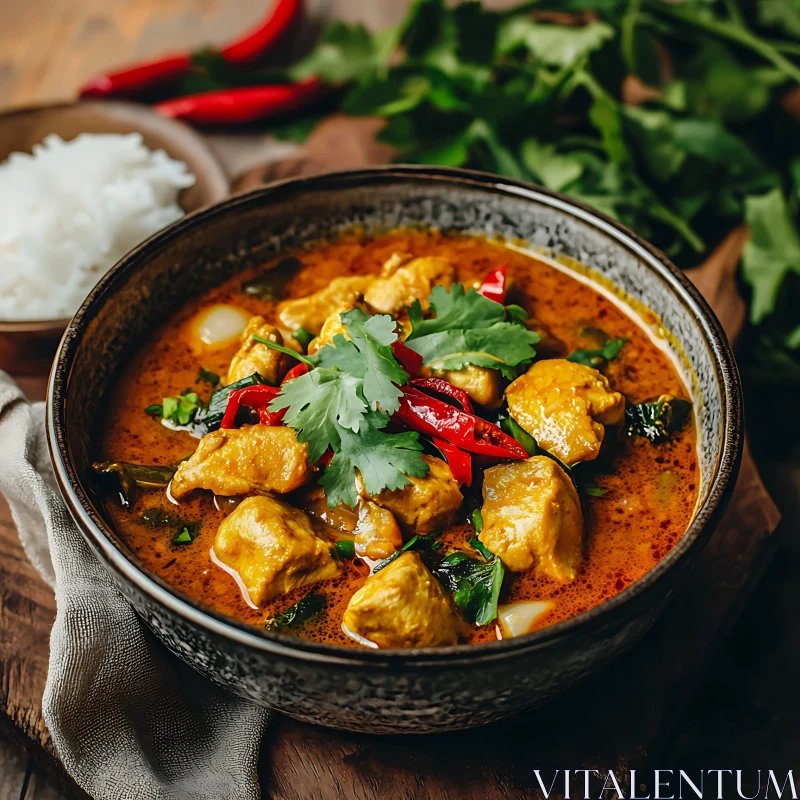 Flavorful Indian Curry with Rice AI Image