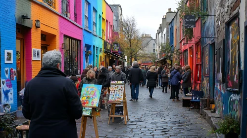 Dublin Street with Colourful Buildings