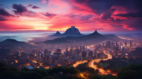 Rio de Janeiro Cityscape at Sunset | Vibrant Fantasy Landscape