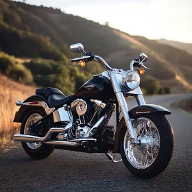 Classic Motorcycle on Scenic Route
