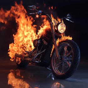 Motorcycle Ablaze: A Fiery Spectacle