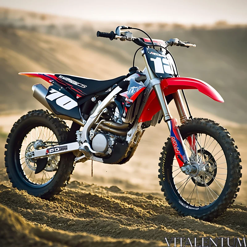 Off-Road Motorcycle on Sandy Terrain AI Image