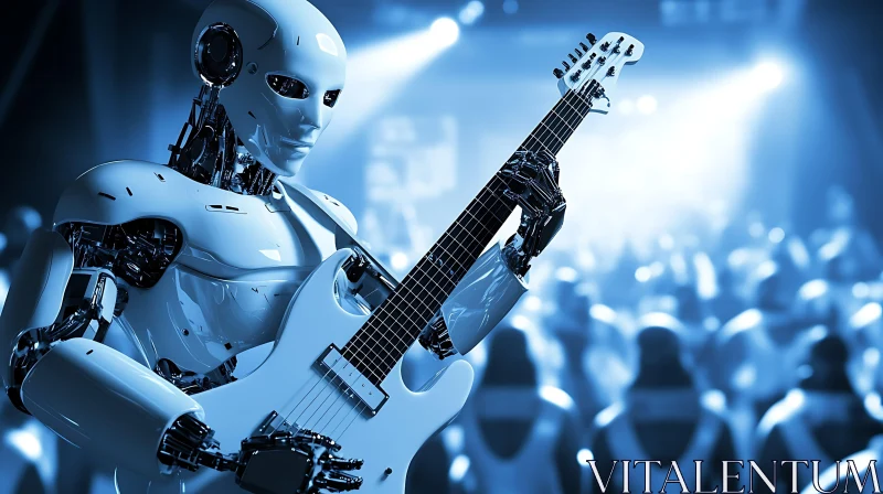 AI ART Android Guitarist Performing Live