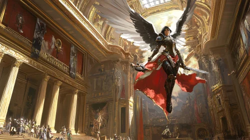 Winged Warrior in Grandiose Hall