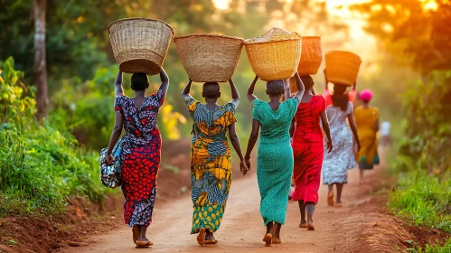 African Women with Baskets