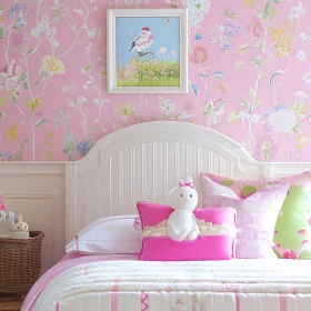 Pastel Pink Bedroom with Doll