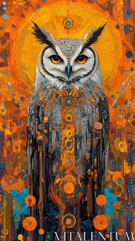 AI ART Colorful Abstract Owl Art