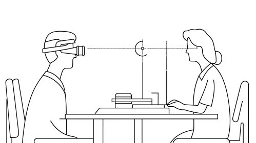 Vision Test Exam: Medical Illustration