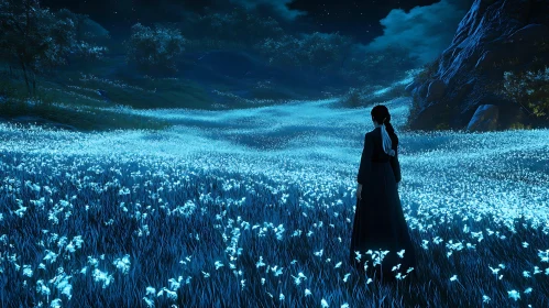 Glowing Flowers at Night