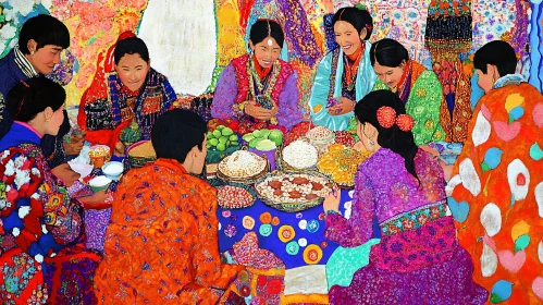 People Celebrating with Food