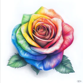 Colorful Rose with Rainbow Petals